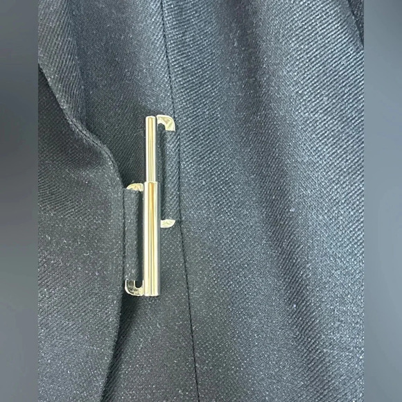 ESCADA Margaretha Ley Vintage Wrap Blazer Virgin Wool & Silk Black Sz 42 - Picture 6 of 9